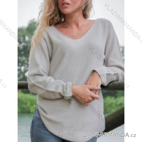 Sveter úpletový dlhý rukáv dámsky (S/M ONE SIZE) TALIANSKA MÓDA IMWC23029