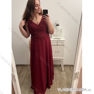 Šaty plesové elegantné spoločenské bez rukávu dámske nadrozmer (L/XL/2XL ONE SIZE) TALIANSKA MÓDA IMM23XF-324