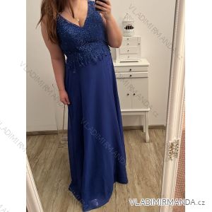 Šaty plesové elegantné spoločenské bez rukávu dámske nadrozmer (L/XL/2XL ONE SIZE) TALIANSKA MÓDA IMM23XF-324/DU