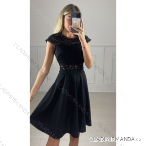 Šaty elegantné spoločenské krátky rukáv dámske (S/M ONE SIZE) TALIANSKA MÓDA IMPBB23D530