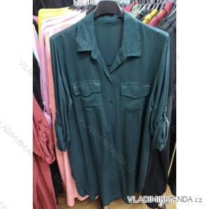Košeľa dlhý rukáv dámska nadrozmer (L/XL ONE SIZE) TALIANSKA MóDA IM423010