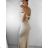 Šaty elegantné spoločenské carmen dlhé dámske (XS/S/M/L ONE SIZE) TALIANSKA MÓDA IM322063 vínová S/M