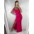 Šaty elegantné spoločenské carmen dlhé dámske (XS/S/M/L ONE SIZE) TALIANSKA MÓDA IM322063 vínová S/M