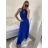 Šaty dlhé elegantné spoločenské bez rukávov dámske (L/XL ONE SIZE) TALIANSKA MÓDA IMM22FS52701/DR L/XL biela