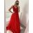 Šaty spoločenské elegantné plesové dlhé na ramienka dámske (S/M ONE SIZE) TALIANSKA MÓDA IMM2361101pl