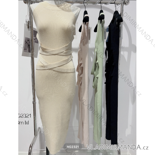 Šaty úpletové bez rukávu dámske (S/ML/XL) TALIANSKA MÓDA IMPTI23NG2321
