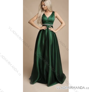 Šaty dlhé elegantné spoločenské na ramienka dámske (S/M ONE SIZE) TALIANSKA MÓDA FMPRP232314