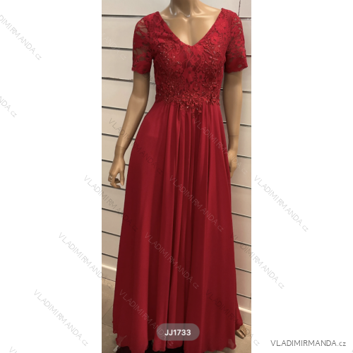 Šaty dlhé spoločenské krátky rukáv dámske (S/M ONE SIZE) TALIANSKA MÓDA FMPRP23JJ1733