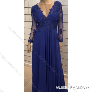 Šaty dlhé spoločenské dlhý rukáv dámske (S/M ONE SIZE) TALIANSKA MÓDA FMPRP23DF8975-1