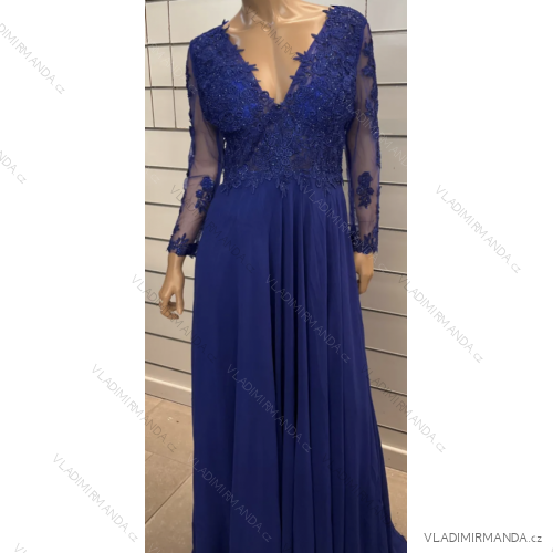 Šaty dlhé spoločenské dlhý rukáv dámske (S/M ONE SIZE) TALIANSKA MÓDA FMPRP23DF8975-1