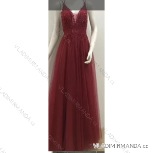 Šaty dlhé elegantné spoločenské na ramienka dámske (S/M ONE SIZE) TALIANSKA MÓDA FMPRP23DF9108