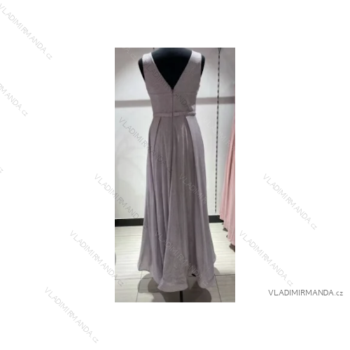 Šaty dlhé elegantné spoločenské na ramienka dámske (S/M ONE SIZE) TALIANSKA MÓDA FMPRP239286