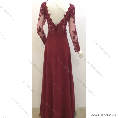 Šaty dlhé spoločenské dlhý rukáv dámske (S/M ONE SIZE) TALIANSKA MÓDA FMPRP23DF8975