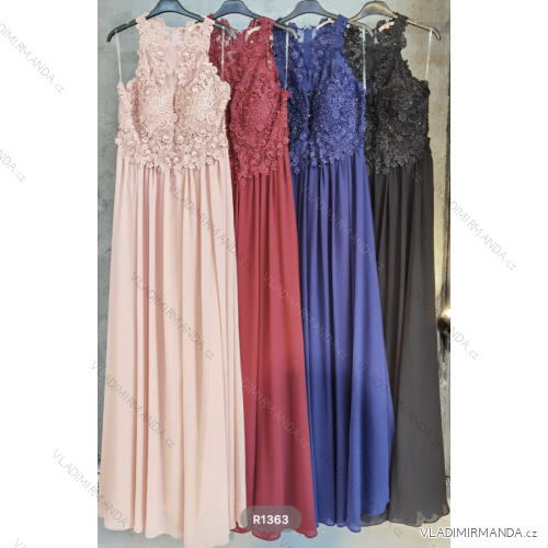Šaty dlhé elegantné spoločenské bez rukávov dámske (S/M ONE SIZE) TALIANSKA MÓDA FMPRP23R1363