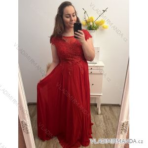 šaty plesové dlhé elegantné spoločenské krátky rukáv dámske nadrozmer (XL/2XL ONE SIZE) TALIANSKA MÓDA IMM2368815PL