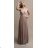 Šaty dlhé elegantné spoločenské na ramienka dámske (S/M ONE SIZE) TALIANSKA MÓDA FMPRP23HM2251
