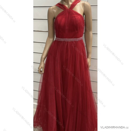 Šaty dlhé elegantné spoločenské bez rukávov dámske (S/M ONE SIZE) TALIANSKA MÓDA FMPRP23M-9220