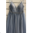 Šaty dlhé elegantné spoločenské na ramienka dámske (S/M ONE SIZE) TALIANSKA MÓDA FMPRP23M-9210