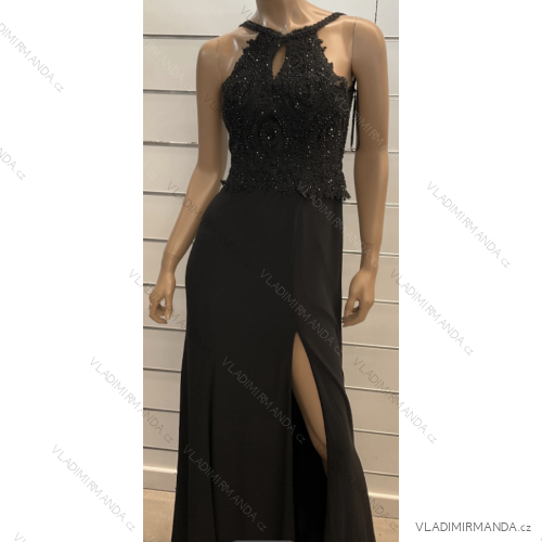 Šaty dlhé elegantné spoločenské na ramienka dámske (S/M ONE SIZE) TALIANSKA MÓDA FMPRP23DF8906