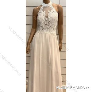 Šaty dlhé elegantné spoločenské na ramienka dámske (S/M ONE SIZE) TALIANSKA MÓDA FMPRP23DF8629