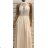 Šaty dlhé elegantné spoločenské na ramienka dámske (S/M ONE SIZE) TALIANSKA MÓDA FMPRP23DF8629