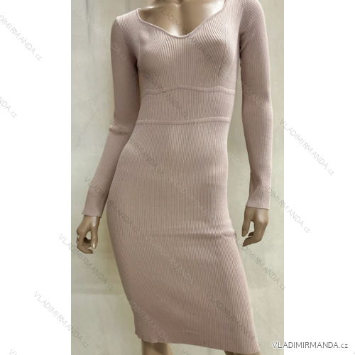 Šaty dlhé dlhý rukáv dámske (S/M ONE SIZE) TALIANSKA MÓDA FMPRP236171