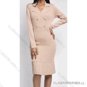 Šaty elegantný dlhý rukáv dámske (S/M ONE SIZE) TALIANSKA MÓDA FMPRP23DPU410