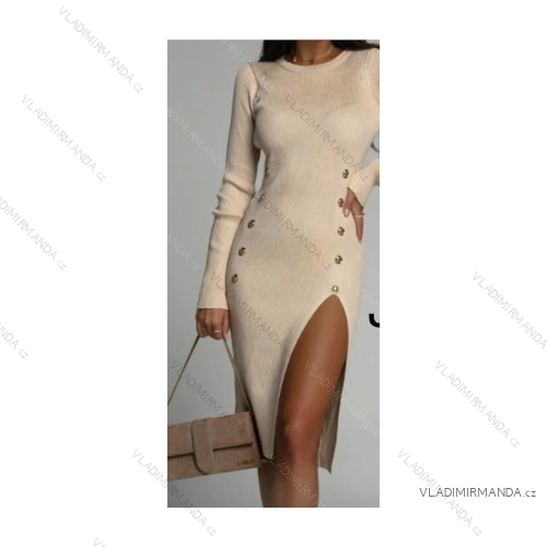 Šaty elegantný dlhý rukáv dámske (S/M ONE SIZE) TALIANSKA MÓDA FMPRP23824