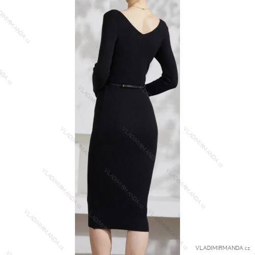 Šaty elegantný dlhý rukáv dámske (S/M ONE SIZE) TALIANSKA MÓDA FMPRP231835