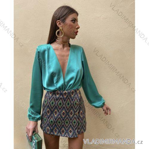 Body blúzka dlhý rukáv dámske (S/M ONE SIZE) TALIANSKA MÓDA IMPBB22B10765