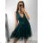 Šaty společenské tylové na ramínka dámské (S/M/L ONE SIZE) ITALSKá MóDA IM9239005/DU M / L biela