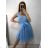 Šaty společenské tylové na ramínka dámské (S/M/L ONE SIZE) ITALSKá MóDA IM9239005/DU M / L biela