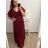 Šaty spoločenské elegantné šifónové krátky rukáv dámske nadrozmer (XL/2XL ONE SIZE) TALIANSKA MÓDA IMM22ZO9014/DU XL/2XL staroružová