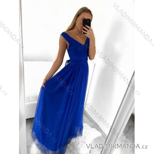 Šaty spoločenské dlhé elegantné dámske (S/M ONE SIZE) TALIANSKA MÓDA IM923MARINA