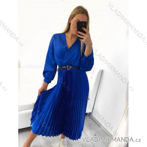 Šaty elegantný dlhý rukáv dámske (S/M ONE SIZE) TALIANSKA MÓDA IMM23PISA