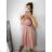 Šaty elegantné spoločenské na ramienka dámske (S/M ONE SIZE) TALIANSKA MÓDA IMPSH23ROMA/DU S/M staroružová