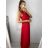 Šaty dlhé spoločenské elegantné letné bez rukávov dámske (S/M ONE SIZE) TALIANSKA MÓDA IMPSH233584 ružová S/M