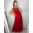 Šaty dlhé spoločenské elegantné letné bez rukávov dámske (S/M ONE SIZE) TALIANSKA MÓDA IMPSH233584 ružová S/M