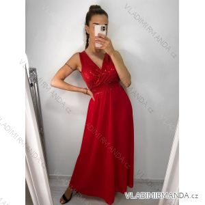 Šaty dlhé elegantné trblietavé bez rukávov dámske (S/M ONE SIZE) TALIANSKA MóDA IMM22EL2697