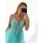 Šaty spoločenské elegantné na ramienka dlhé plesové dámske (S/M, M/L ONE SIZE) TALIANSKA MÓDA IMM229067L - modrá mintova - S/M