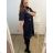Šaty elegantné spoločenské dlhý rukáv dámske nadrozmer (XL/2XL ONE SIZE) TALIANSKA MÓDA IMH23VOLTERA/DU XL/2XL čierna