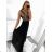 Šaty dlhé elegantné trblietavé na ramienka dámske (S/M ONE SIZE) TALIANSKA MÓDA IMWA224069