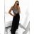 Šaty dlhé elegantné trblietavé na ramienka dámske (S/M ONE SIZE) TALIANSKA MÓDA IMWA224069