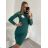 Šaty úpletové s rolákom dlhý rukáv dámske (S/M ONE SIZE) TALIANSKA MÓDA IMWAANG-2308