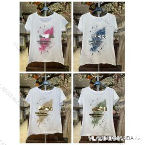 Tričko krátky rukáv dámske (S/M ONE SIZE) TALIANSKA MÓDA IMM23GL252