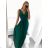 Šaty elegantné spoločenské na ramienka dámske (S/M ONE SIZE) TALIANSKA MÓDA IMPSH2380636/DU S/M tmavo modrá