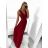 Šaty elegantné spoločenské na ramienka dámske (S/M ONE SIZE) TALIANSKA MÓDA IMPSH2380636/DU S/M vínová