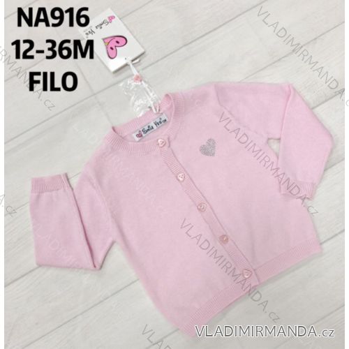 Sveter dlhý rukáv dojčenský detský dievčenské (12-36 mesiacov) TALIANSKA MÓDA IMPWK23 NA916