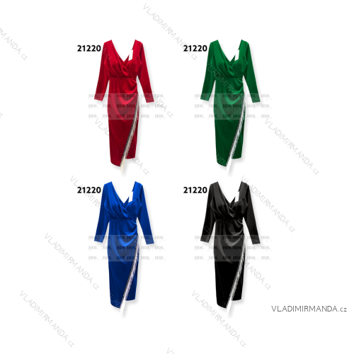 Šaty spoločenské dlhý rukáv dámske (S/M ONE SIZE) TALIANSKA MÓDA IMPHD2321220-1