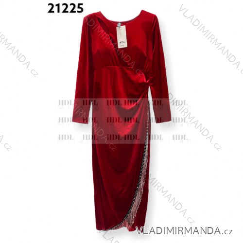 Šaty spoločenské dlhý rukáv dámske (S/M ONE SIZE) TALIANSKA MÓDA IMPHD2321225